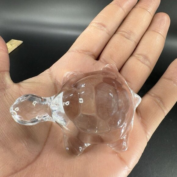 Vintage Clear Glass Crystal Miniature Turtle Reptile Figurine Decor Small Figure - Picture 7 of 15